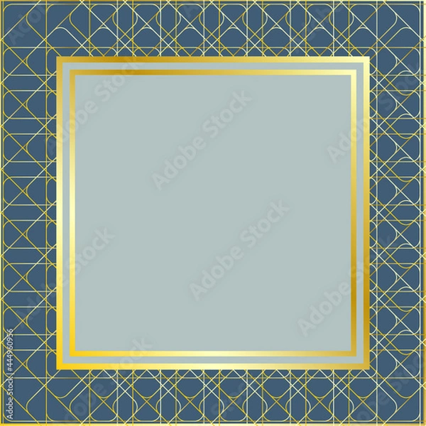 Obraz gray background frame vector with with gold pattern