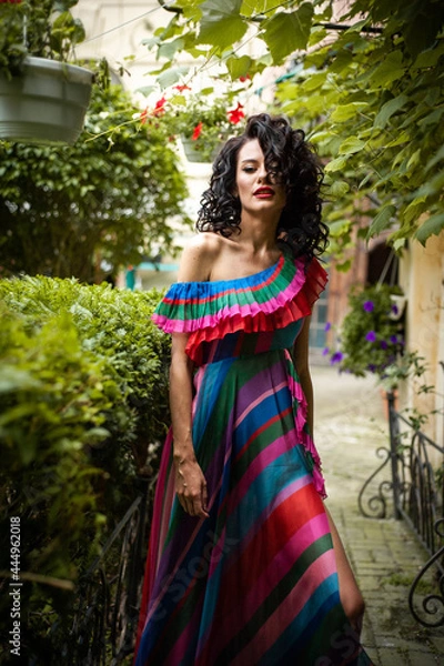 Fototapeta Beautiful sensual woman portrait outdoor 