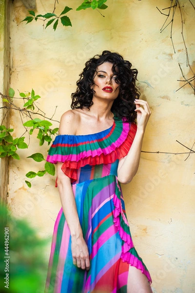 Fototapeta Beautiful sensual woman portrait outdoor 