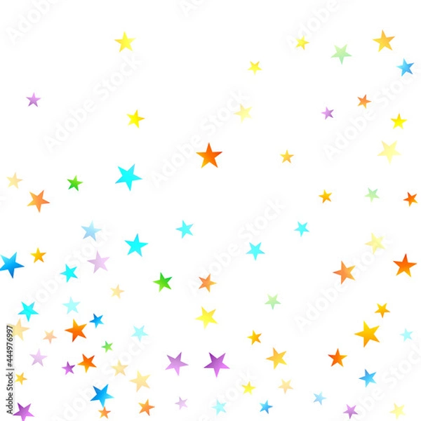 Obraz Rainbow Festive Confetti. Carnival Star Falling.