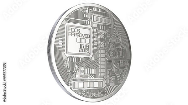 Obraz 3D rendered illustration of Silver Bitcoin isolated on white