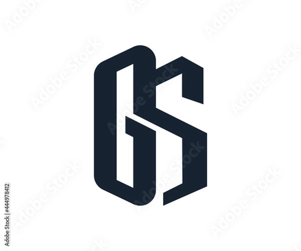 Fototapeta letter GS OS logo design