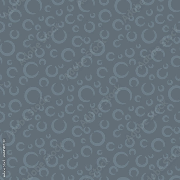 Fototapeta dusty blue chambray enso circles primitive seamless pattern. vector illustration for background, bed linen fabric, wrapping paper, scrapbooking