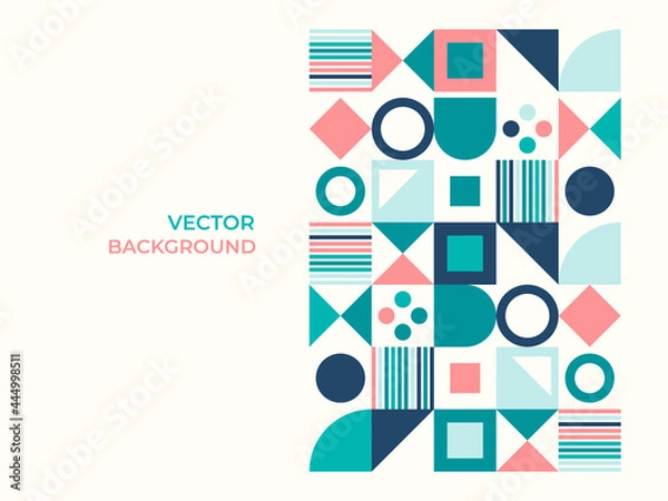 Fototapeta Abstract background with memphis style concept. Vector illustration for business report, company profil, trendy design. Abstract geometric memphis templates. Universal cover Designs for Annual report