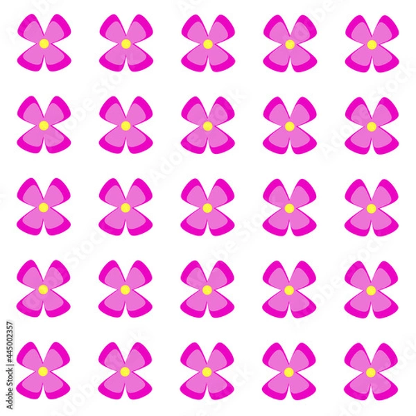 Fototapeta Design illustration pink flowers pattern on isolated on white background