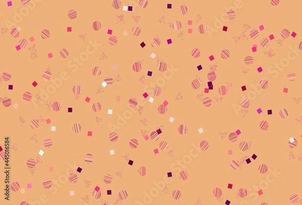 Fototapeta Light Pink, Yellow vector layout with circles, lines, rectangles.