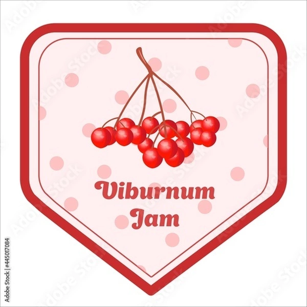 Obraz Vector label design of viburnum jam