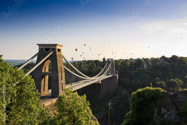 Obraz Wiszący most Clifton i Balloon Fiesta