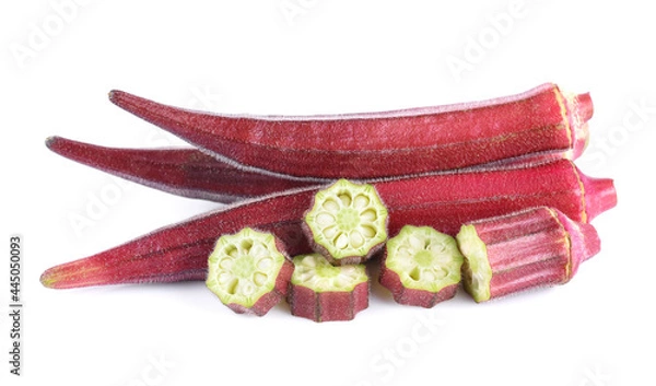 Fototapeta red okra isolated on white background