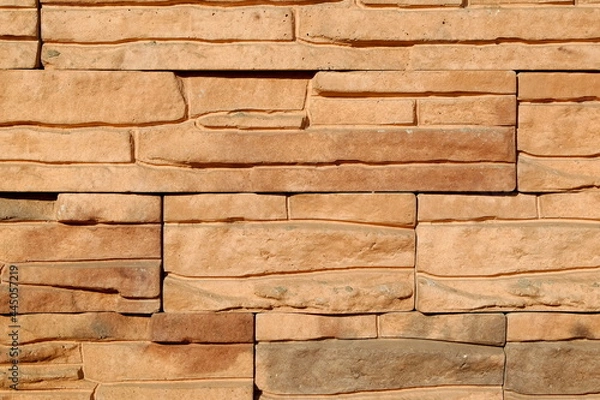 Fototapeta orange clay block wall texture