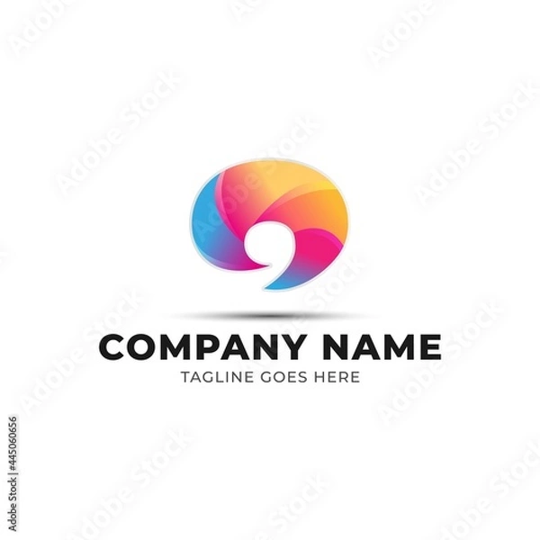 Fototapeta Abstract gradient logo vector illustration.