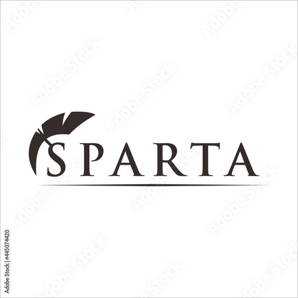 Obraz text sparta logotype. simple creative sparta logo vector template