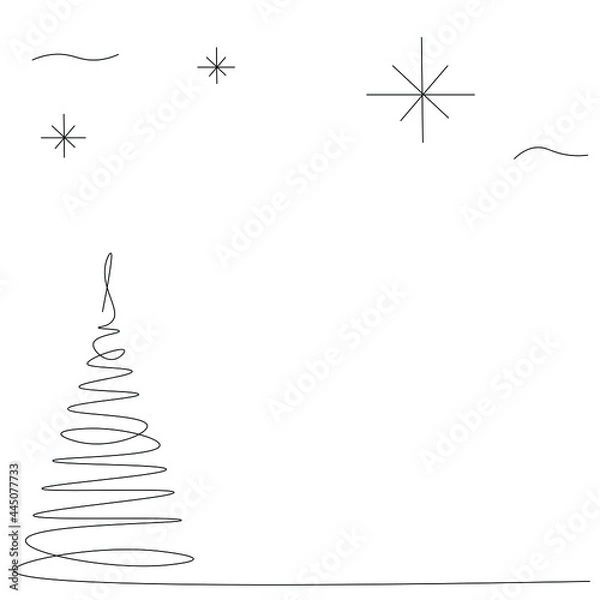 Fototapeta Christmas background with tree, vector illustration