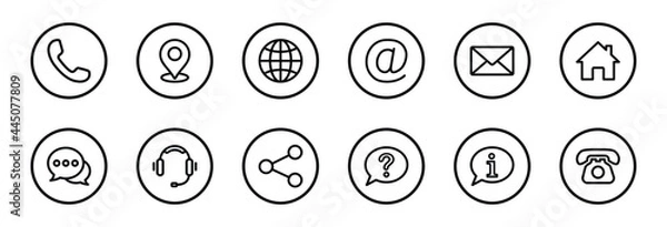 Fototapeta Contact us icon set. Web icon set. Website set icon vector