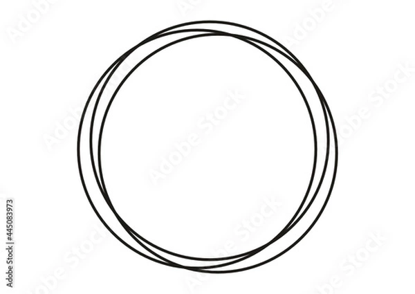Fototapeta Circle frame vector, black circle swirl frame