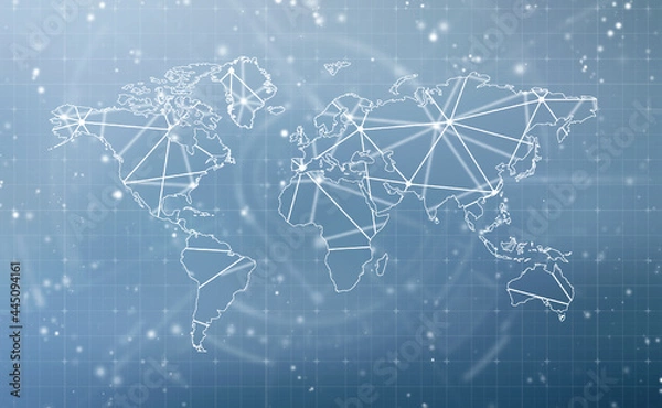 Fototapeta 2d illustration world map abstract background
