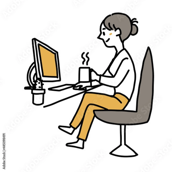 Fototapeta パソコンで仕事をする女性