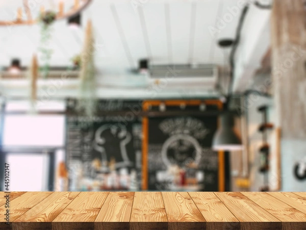 Obraz 3D rendering, wooden top table on isolate blurred background