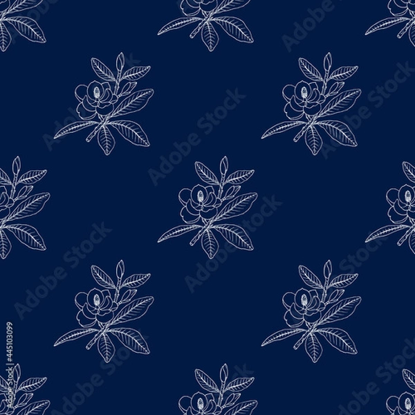 Obraz Seamless pattern with magnolia grandiflora