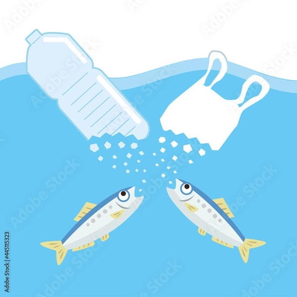 Obraz マイクロプラスチックを食べる小魚