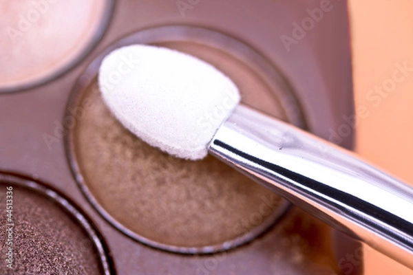 Fototapeta brown eyeshadow palette and brush