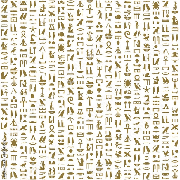 Fototapeta Ancient Egyptian hieroglyphs seamless pattern