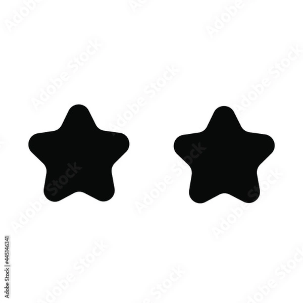 Fototapeta Vector illustration of two black stars icon.