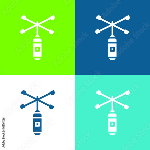 Fototapeta Anemometer Flat four color minimal icon set