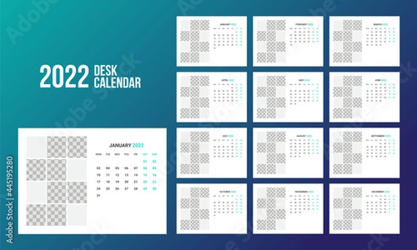 Fototapeta Calendar Planner for 2022