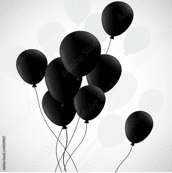 Obraz black ballons with shade