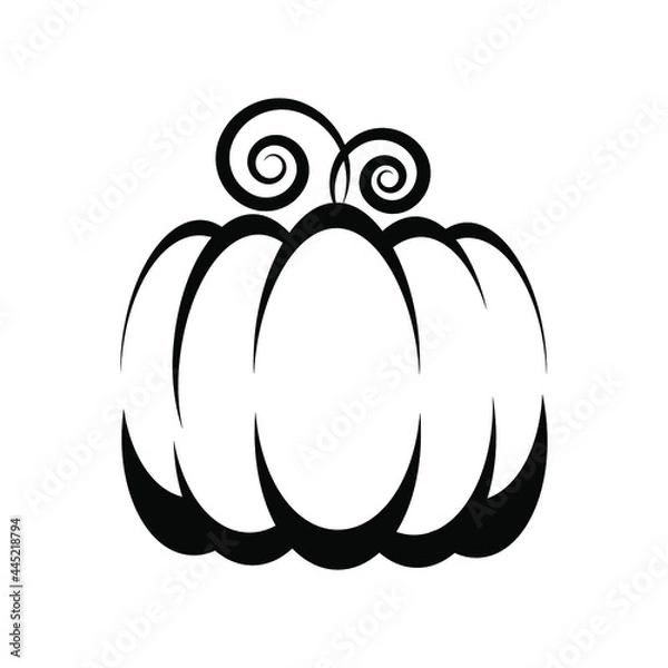 Obraz Silhouette of a pumpkin on a white background