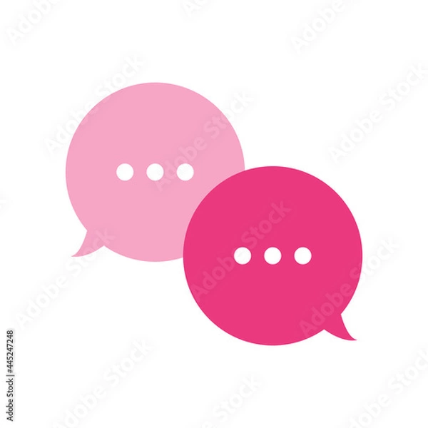 Obraz Speech bubbles. Dialog cloud with dots.Flat vector illustration.