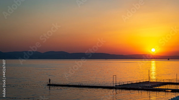 Obraz sunset over the river