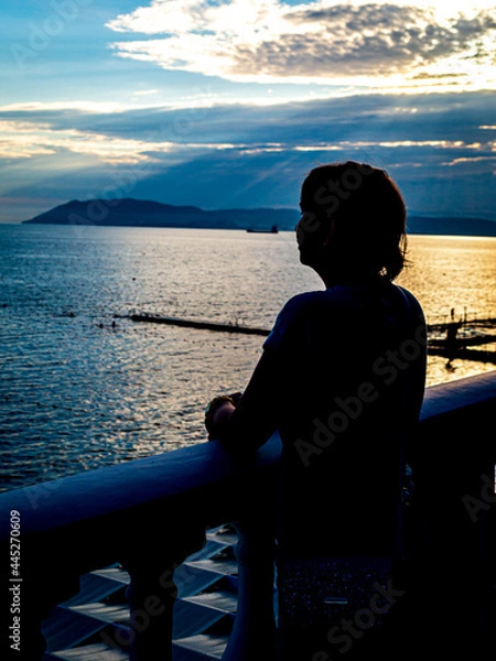 Obraz person watching sunset