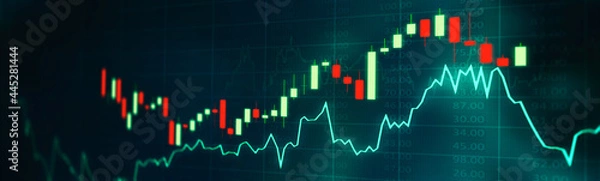 Obraz Analytics and Trading Charts - Stock Market Statistics Up Close