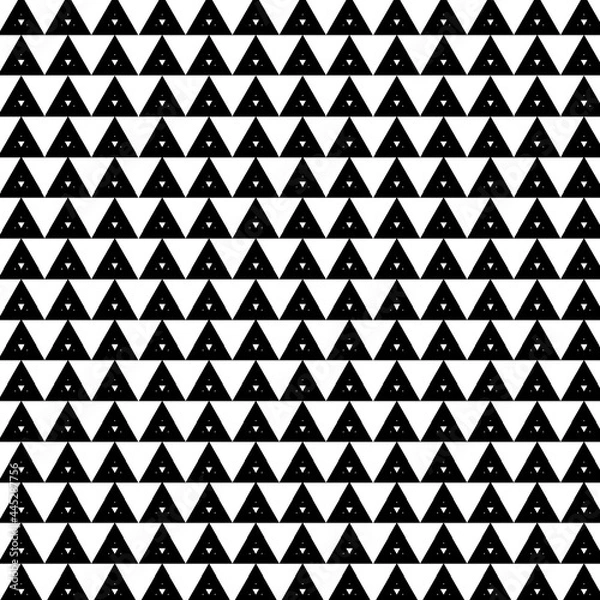 Obraz seamless pattern black and white triangle on white background, simple style vector