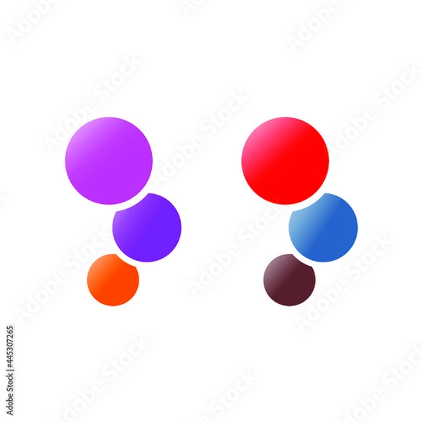 Fototapeta multicolored circles overlapping each other