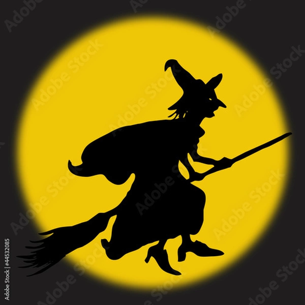 Obraz Halloween witch in thefull moon