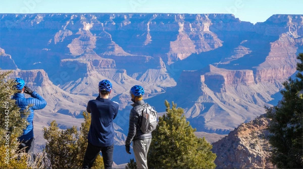 Obraz Bikers at the rim on the Grand Canyon