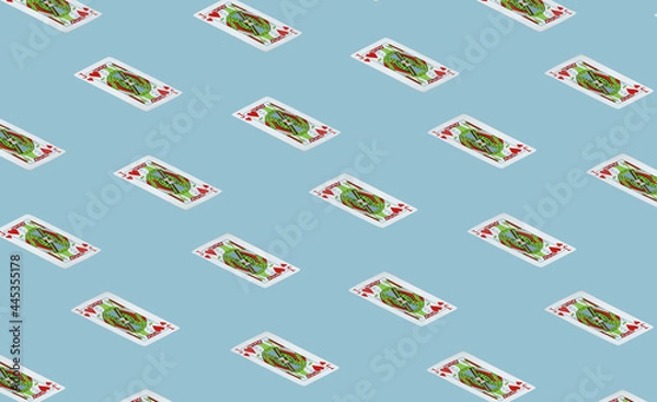Fototapeta Isometric pattern with playing cards