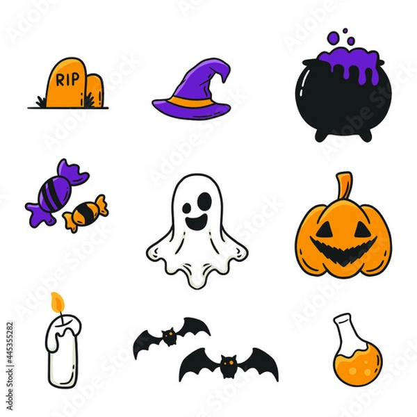 Obraz halloween icons set