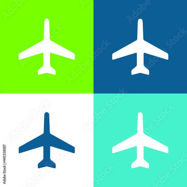 Obraz Airplane Pointing Up Flat four color minimal icon set