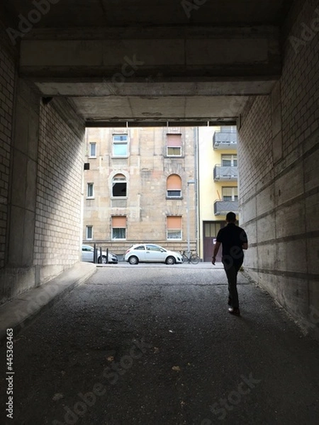 Obraz person in a corridor