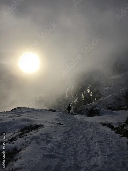 Obraz sunset over the mountains