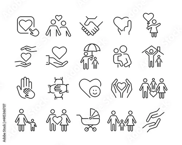 Fototapeta Care Icons - Vector Line Icons. Editable Stroke. Vector Graphic
