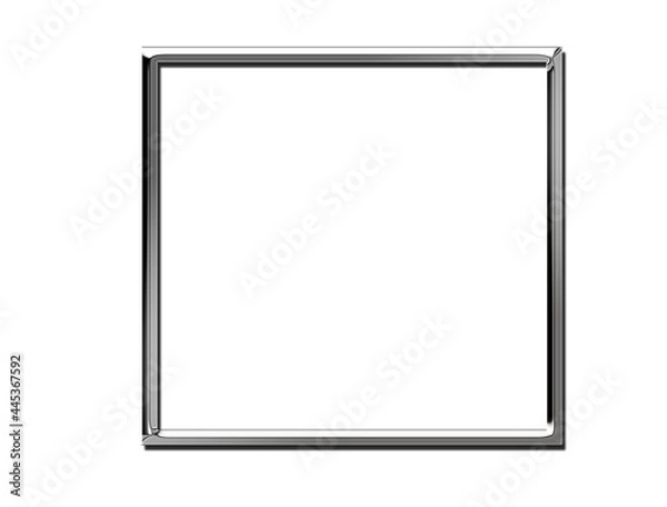 Obraz Metal look, Metallic, Square frame. Square frame with sharp corners. 3d illustration