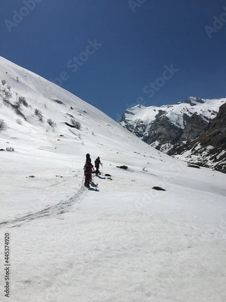 Obraz skiing in the mountains