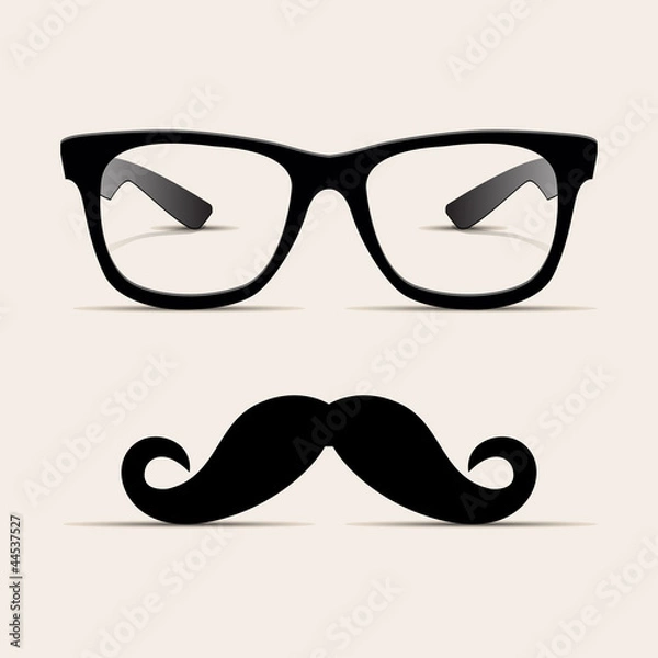 Obraz Hipster glasses, Hipsta man. Vector