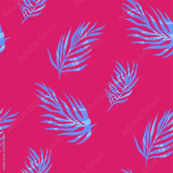 Fototapeta seamless pattern with tropical leaves