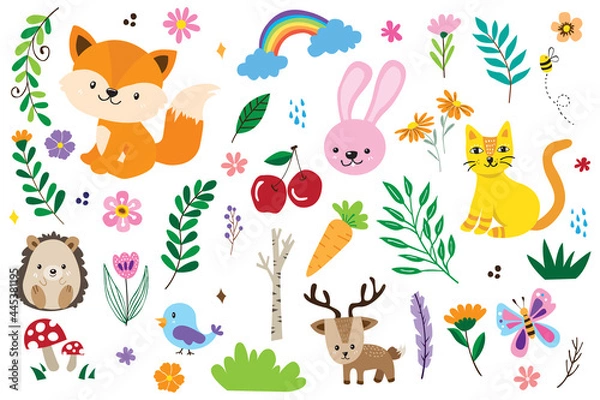 Fototapeta cute hand drawn doodle for kid. Vector illustration of Doodle cute for design elements.